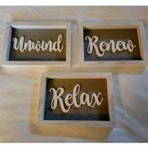 "Unwind, Relax, Renew" Wall Decor